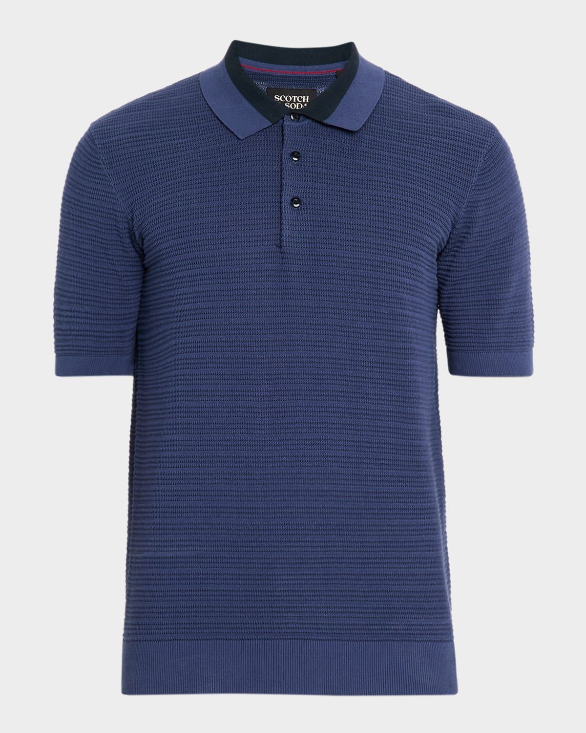 Men & apos;s Structure-Knit Polo Shirt