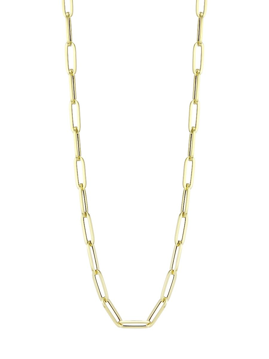 Women's 14K Yellow Gold Paper Clip Chain Necklace - Yellow - Size 20