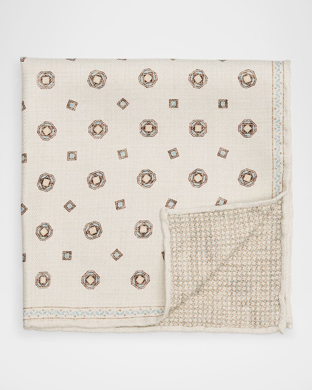 Men & apos;s Silk Geometric Pocket Square