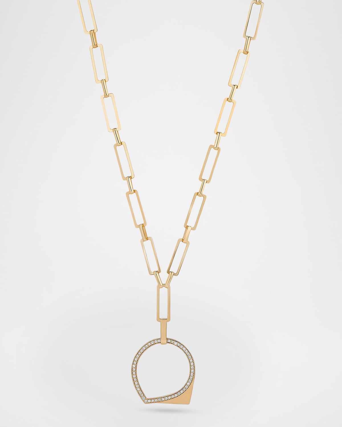 Eclipse Diamond Paperclip Lariat Necklace