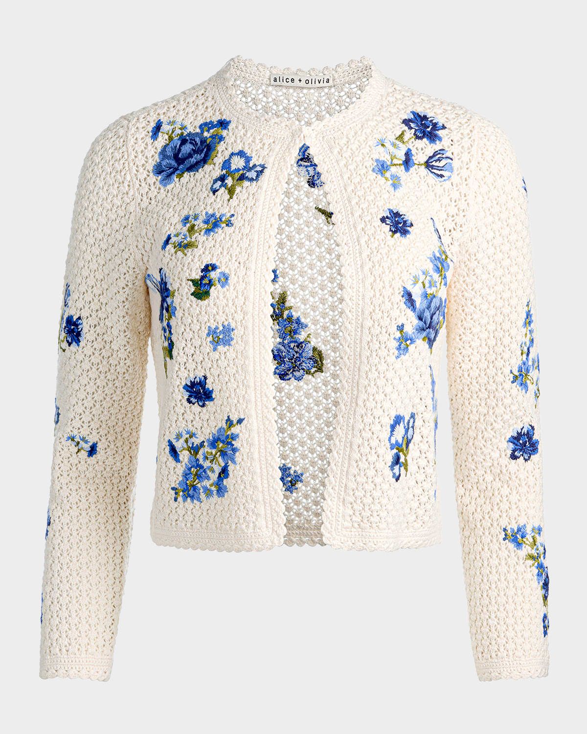 Anderson Floral Embroidered Crochet Cardigan