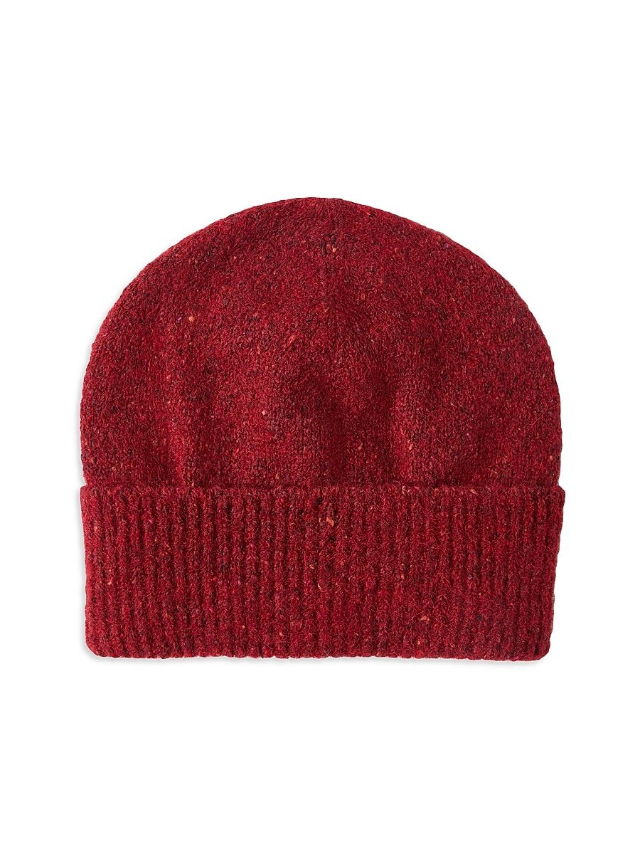 Men's Alpaca, Wool, Silk and Cotton Knit Beanie - Purple Red - Size XXL