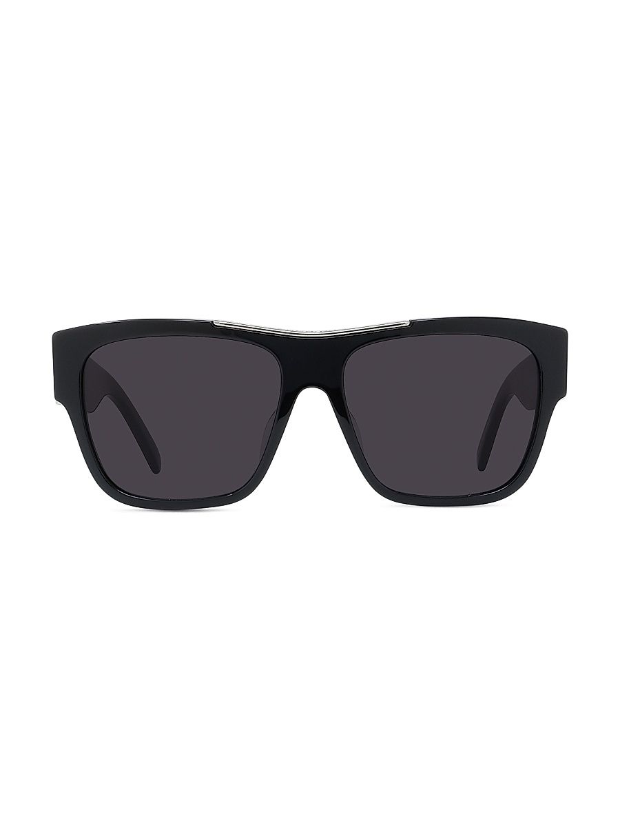 Women's 58MM Square Sunglasses - Shiny Black