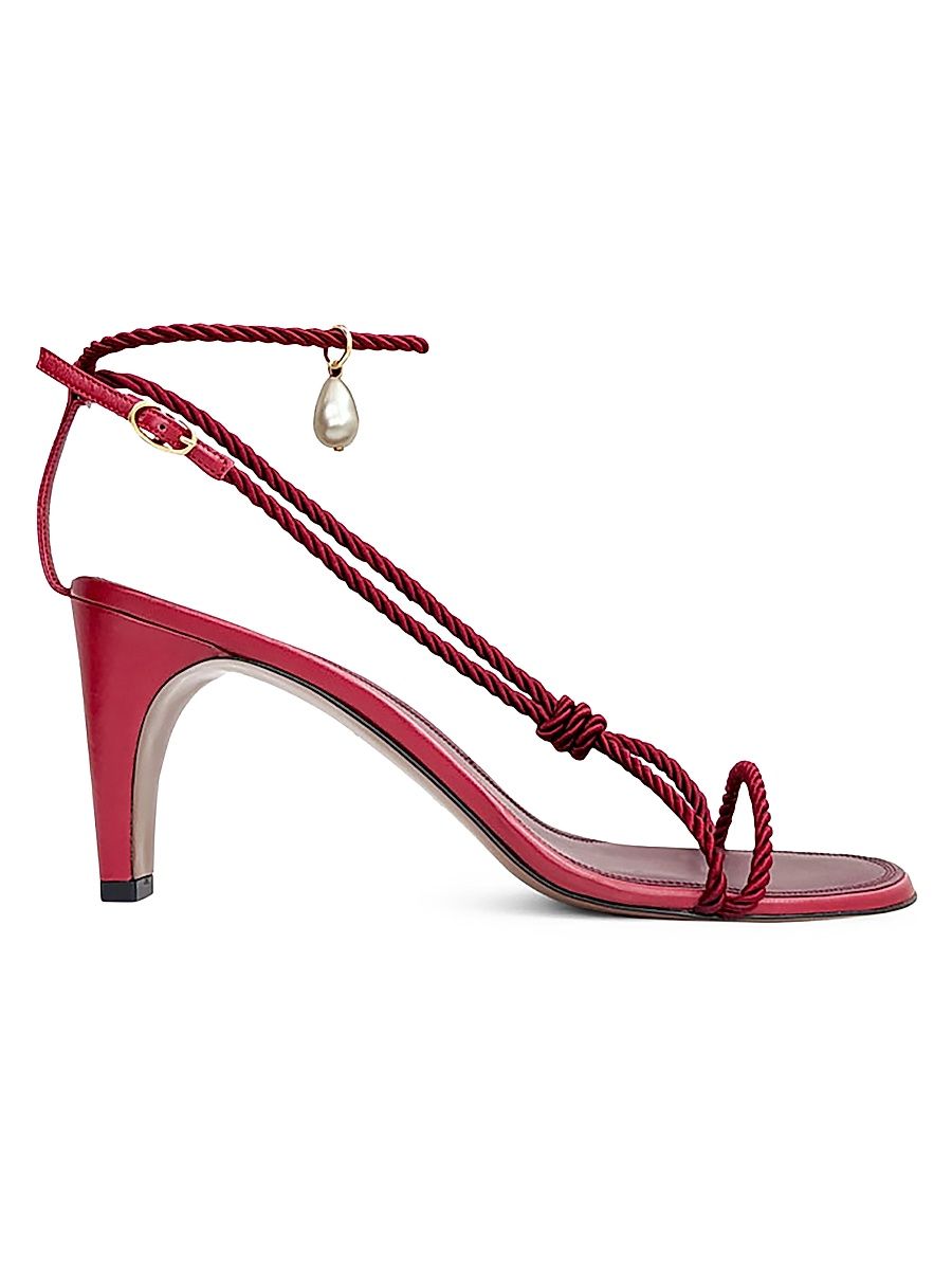 Women's Garnet 80MM Leather Slingback Sandals - Ruby - Size 11