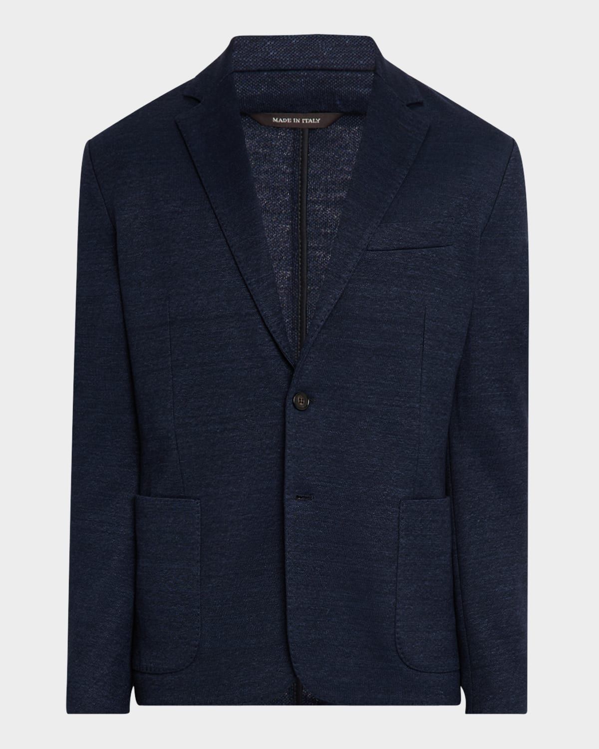 Men & apos;s Linen and Wool Pique Single-Breasted Sport Coat