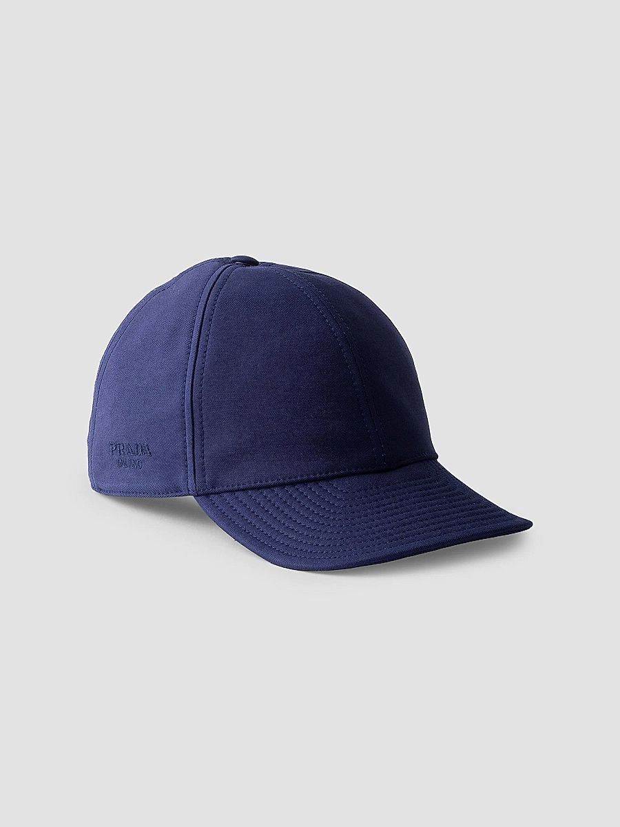 Prada Men's Old Cotton Satin Baseball Cap - Blue - Size XXL
