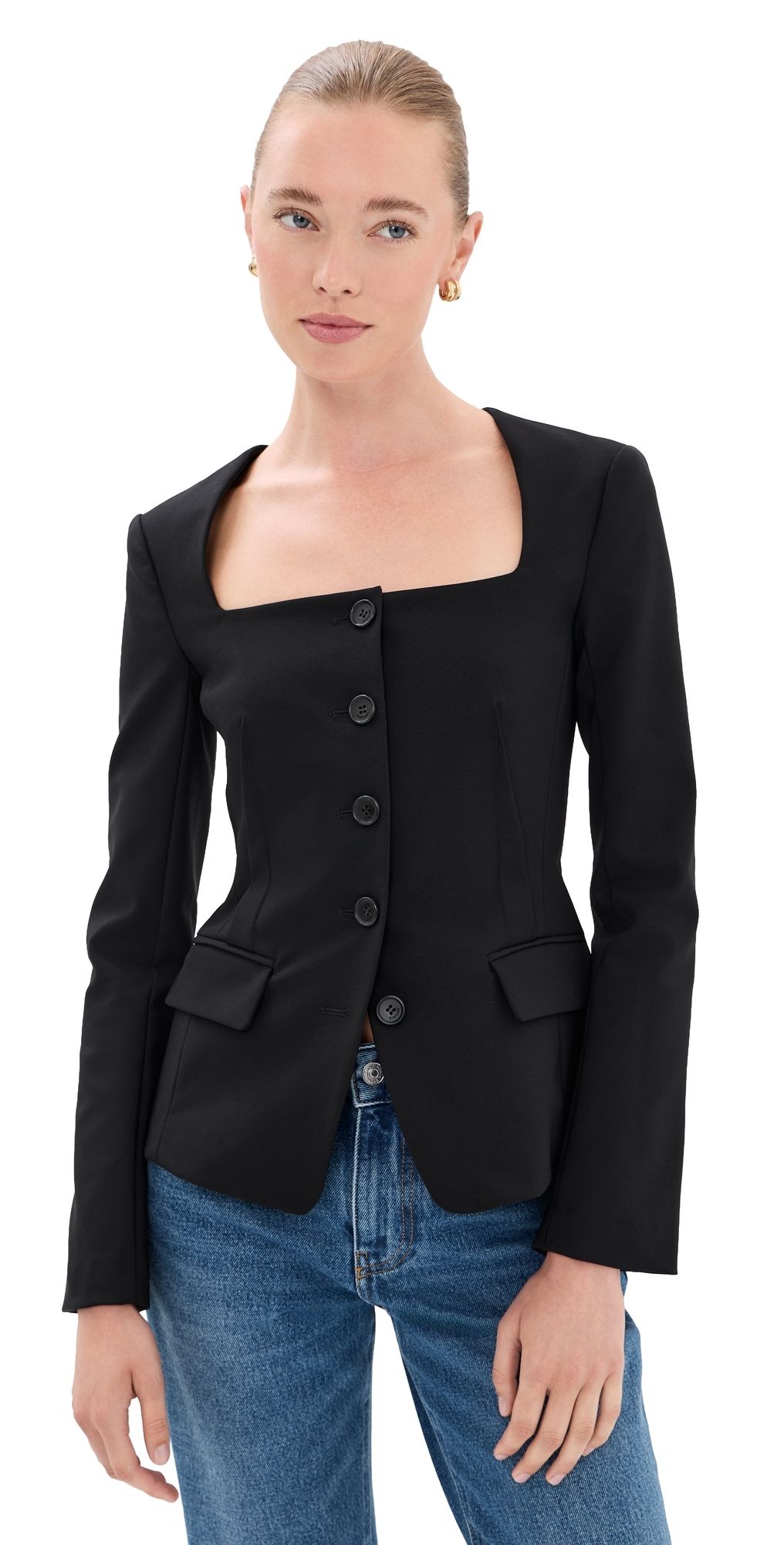 SIMKHAI Marlowe U-Neck Jacket Black 10