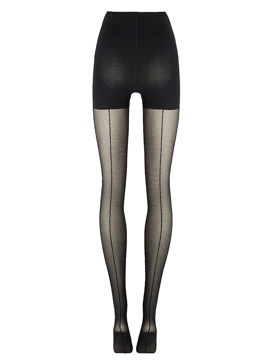 Women's Backseam Illusion Control-Top Tights - Black - Size Large