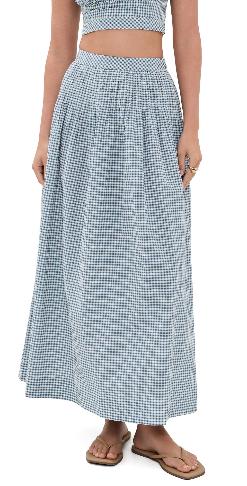 Hill House Home The Ame Skirt Teal Gingham XXL