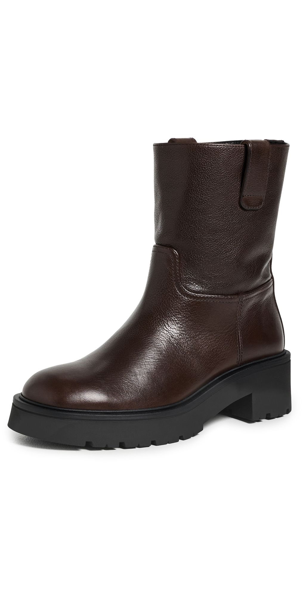 Stuart Weitzman Ren Leather Booties Walnut 10