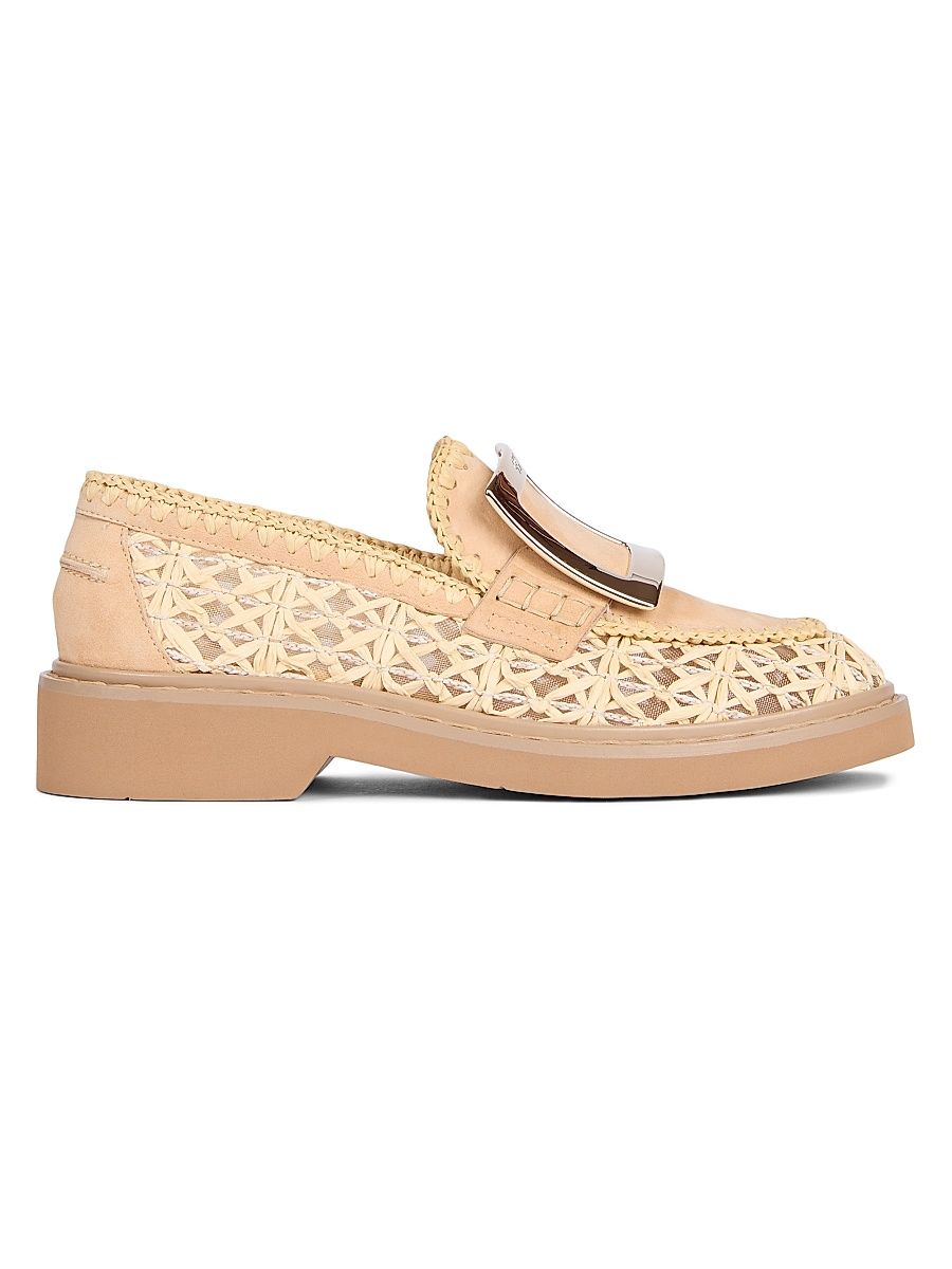 Women's Viv Rangers 25MM Braided Raffia Loafers - Beige - Size 9