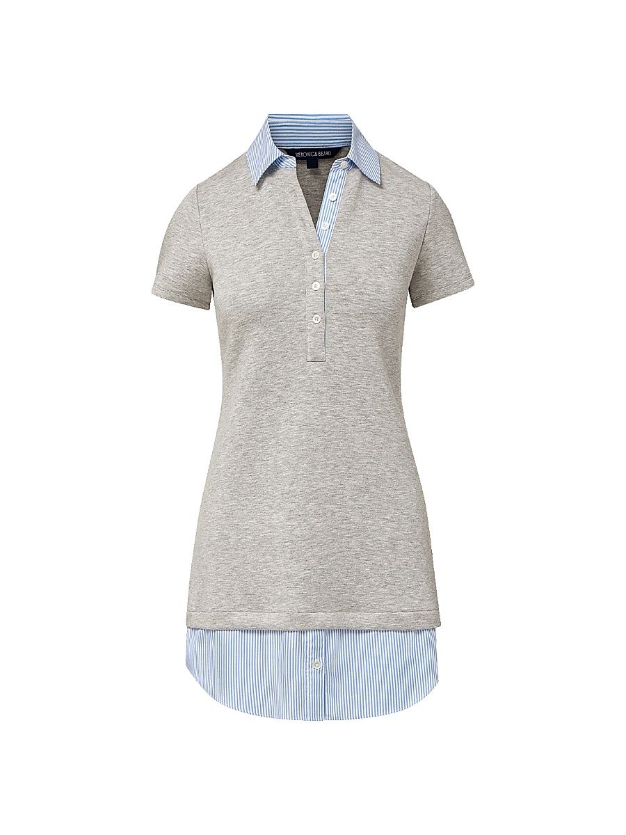 Women's Kenwood Mixed-Media Dress - Light Heather Grey - Size Large