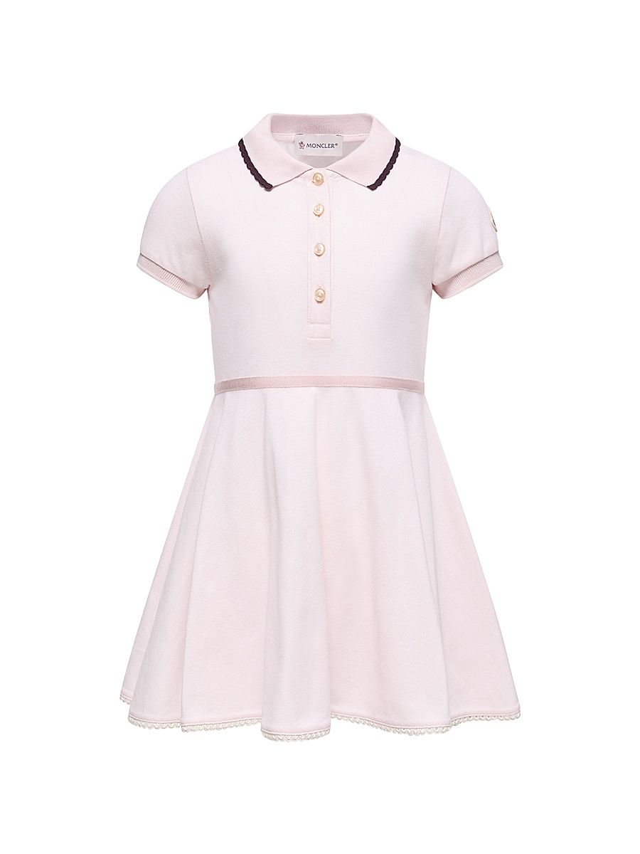 Little Girl's & Girl's Dress in Cotton with Pleats - Light Pink - Size 14