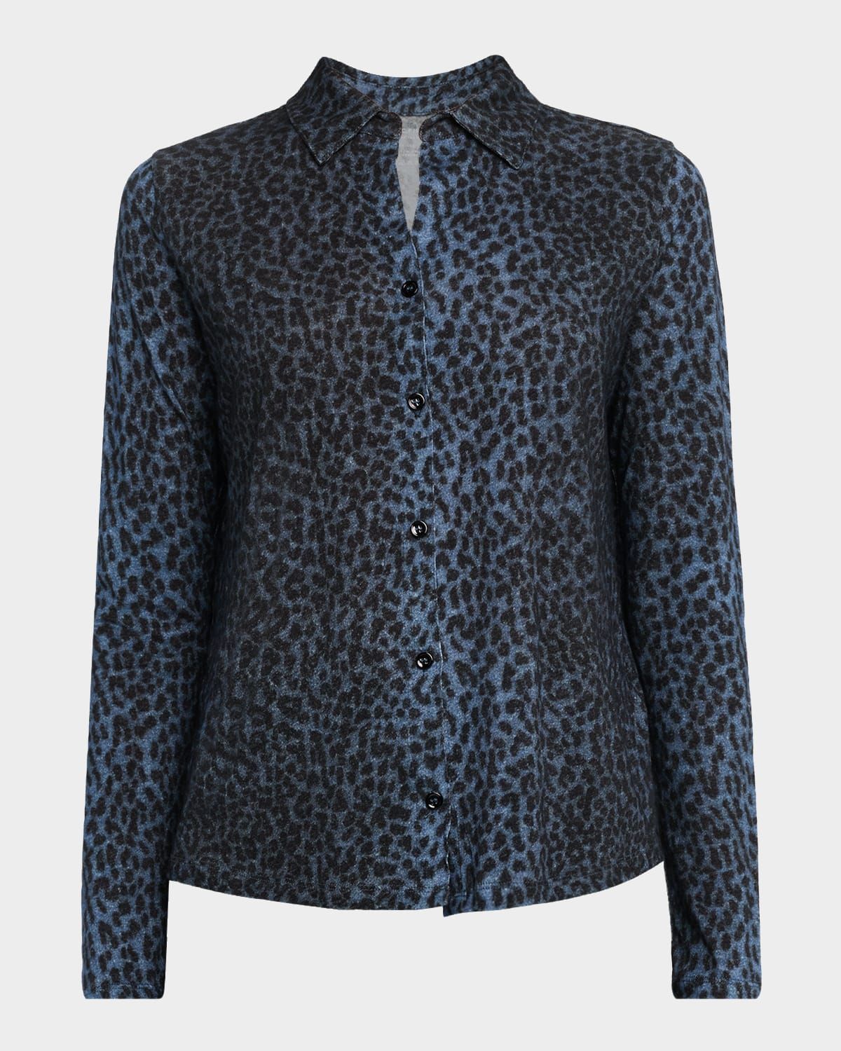 Leopard-Print Cotton Cashmere Shirt