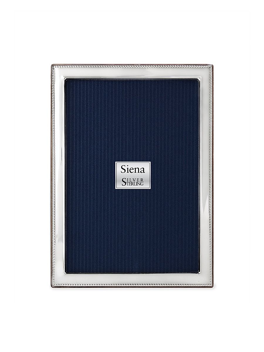 Siena Sterling Silver Deco Beaded Frame - Silver - Size 5 x 7