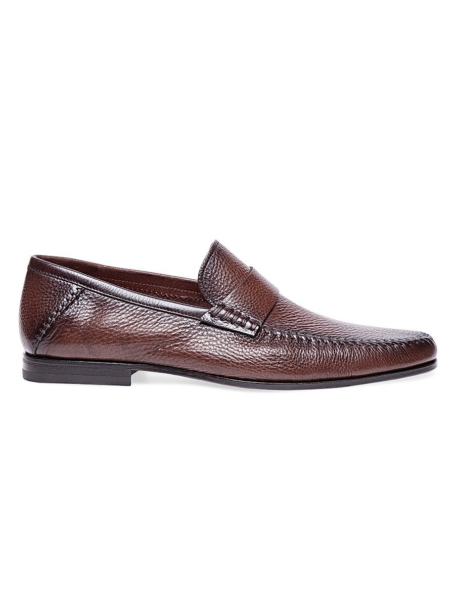 Men's Paine Tumbled Leather Loafers - Dark Brown - Size 13
