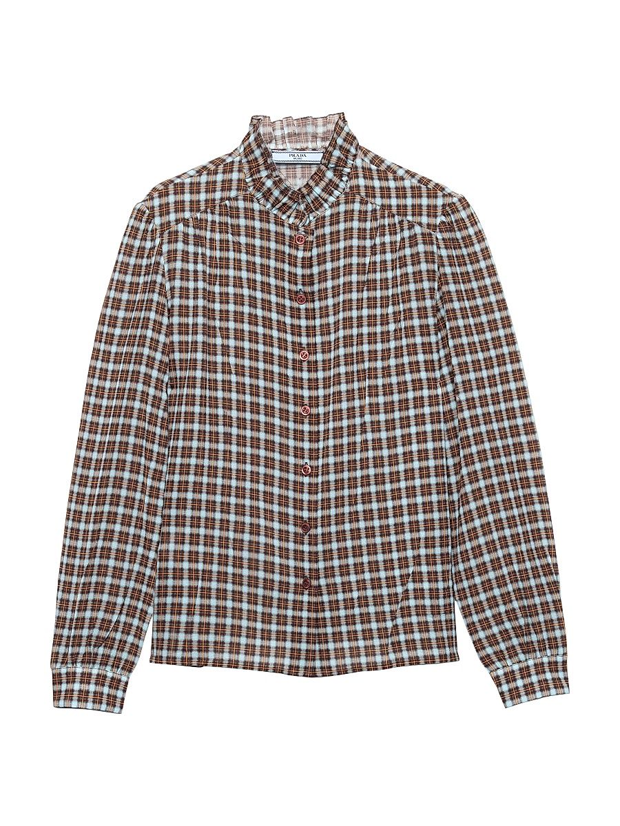 Women's Georgette Shirt - Blue Multi - Size 6