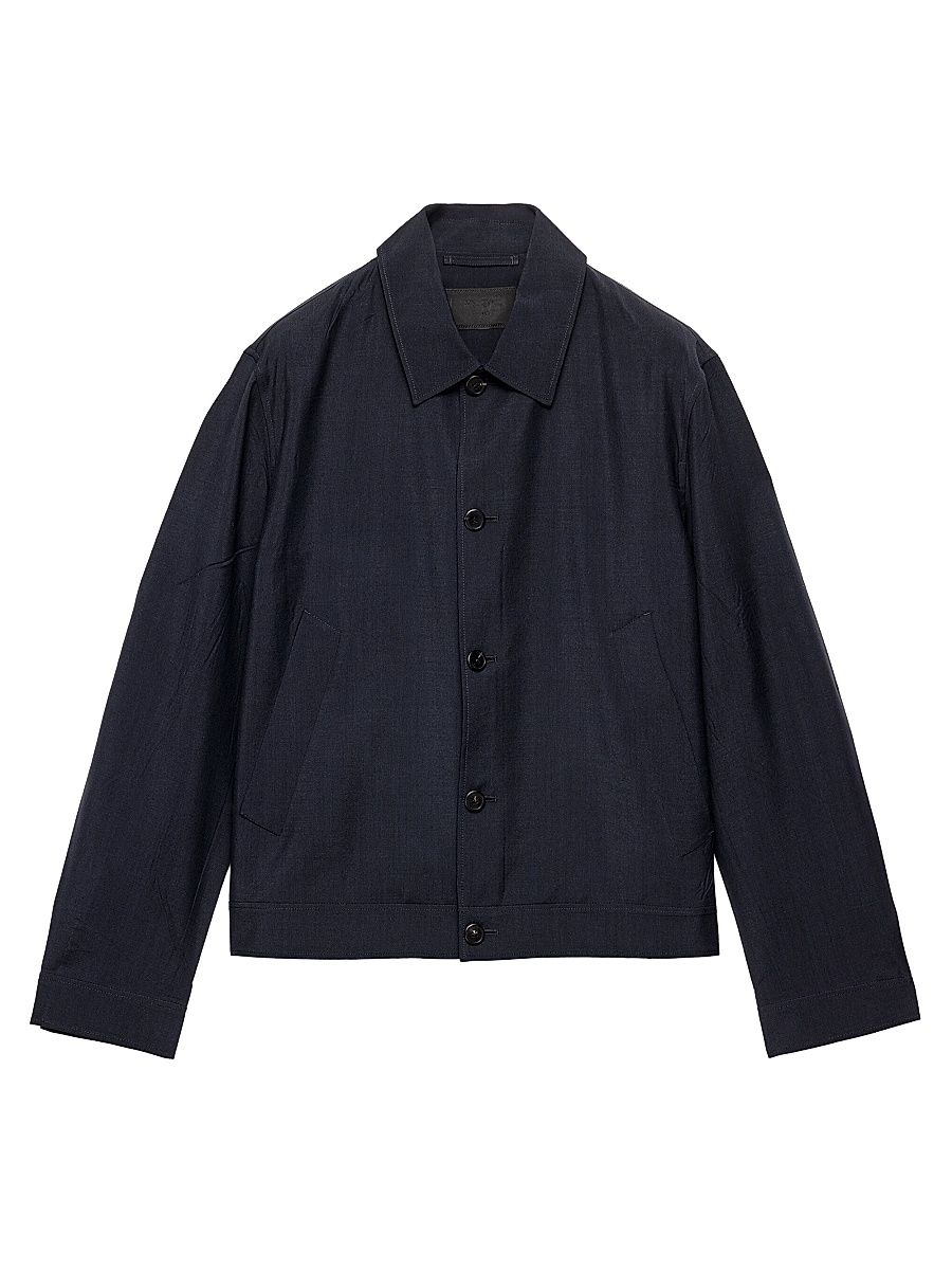 Men's Wool and Mohair Blouson Jacket - Blue - Size 38