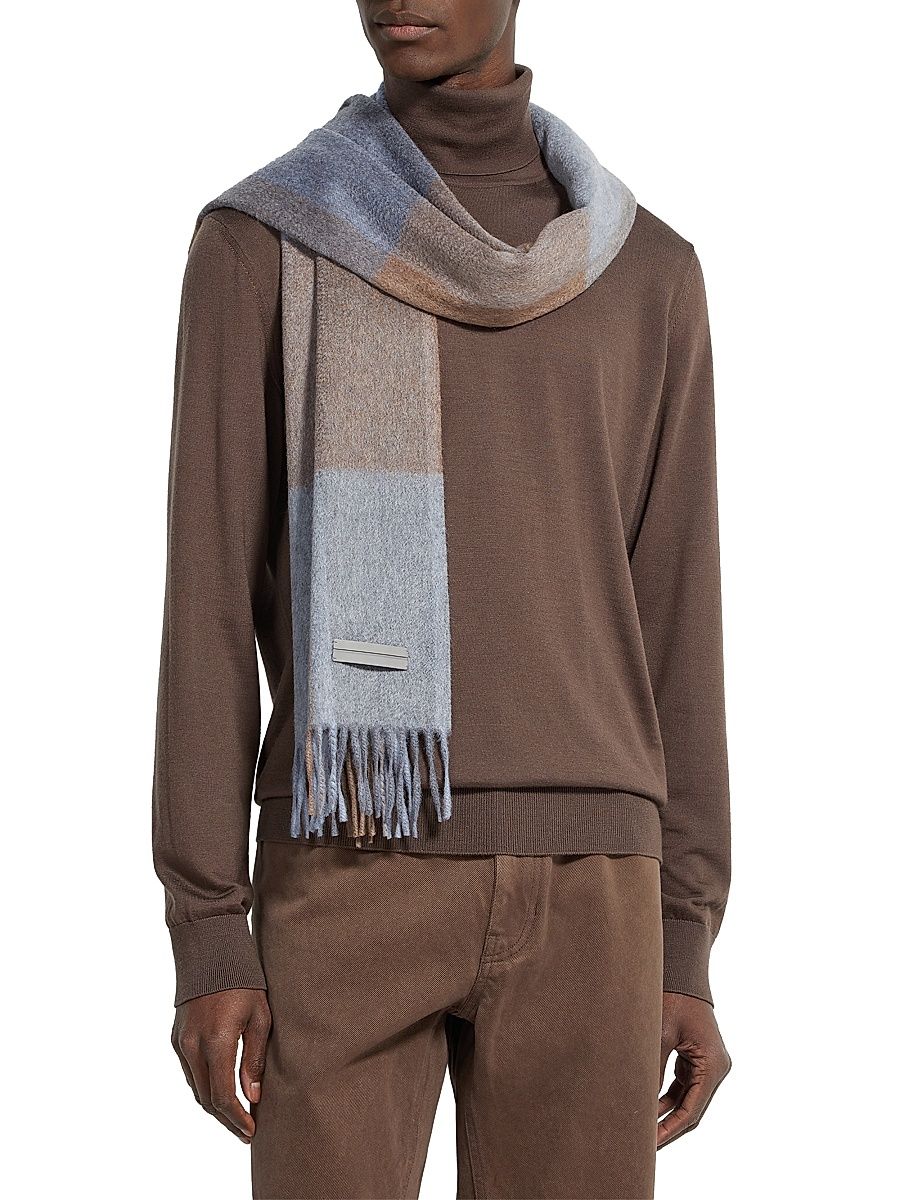 Men's Oasi Cashmere Scarf - Light Blue