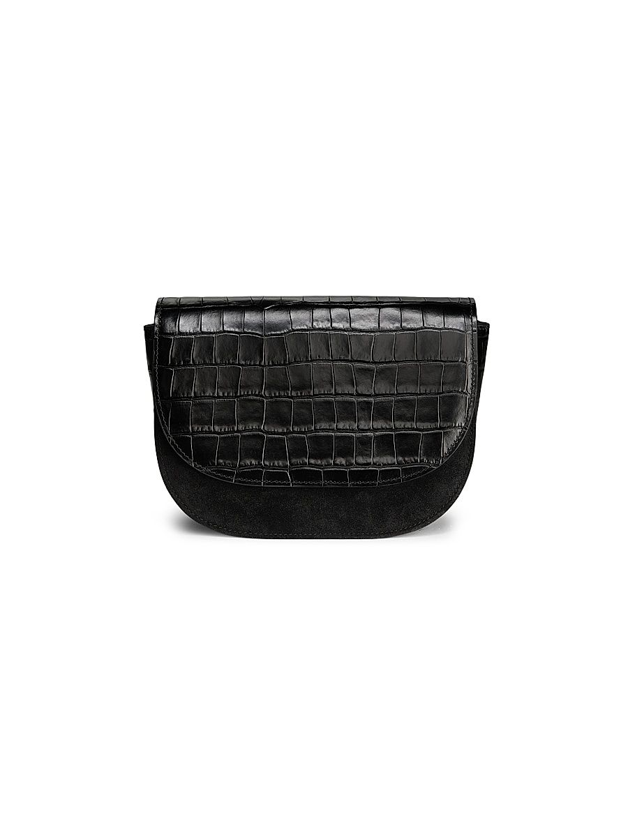 Women's Francoise Leather Clutch - Black