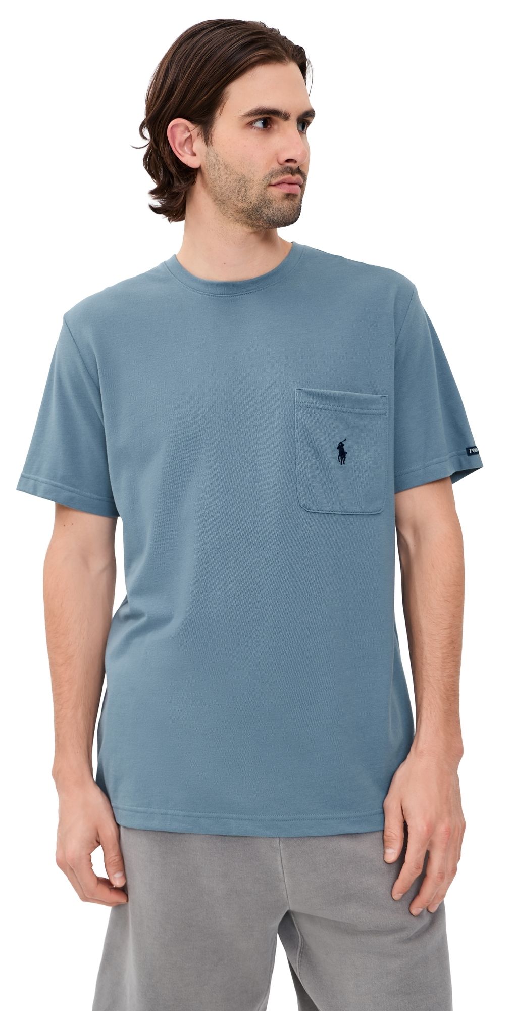 Polo Ralph Lauren Underwear Feather Weight Mesh Pocket Crew Tee Bluestone/Cruise Navy PP S