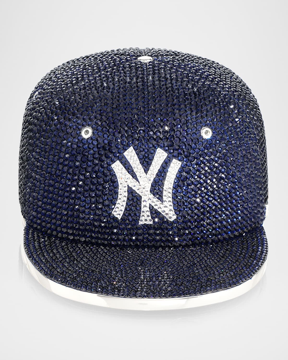 NY Yankees Cap Crystal Clutch Bag