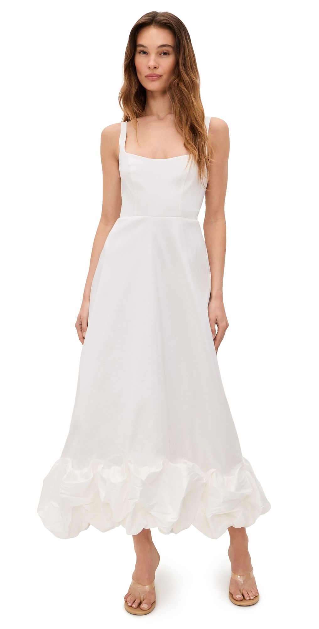 Show Me Your Mumu Rebecca Midi Dress White Taffeta S