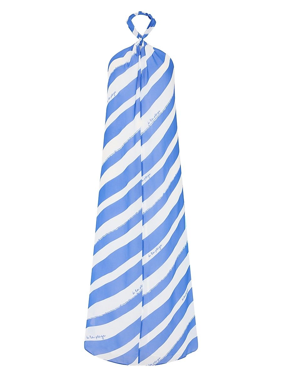 Women's Ava Striped Maxi Dress - Blue - Size Large