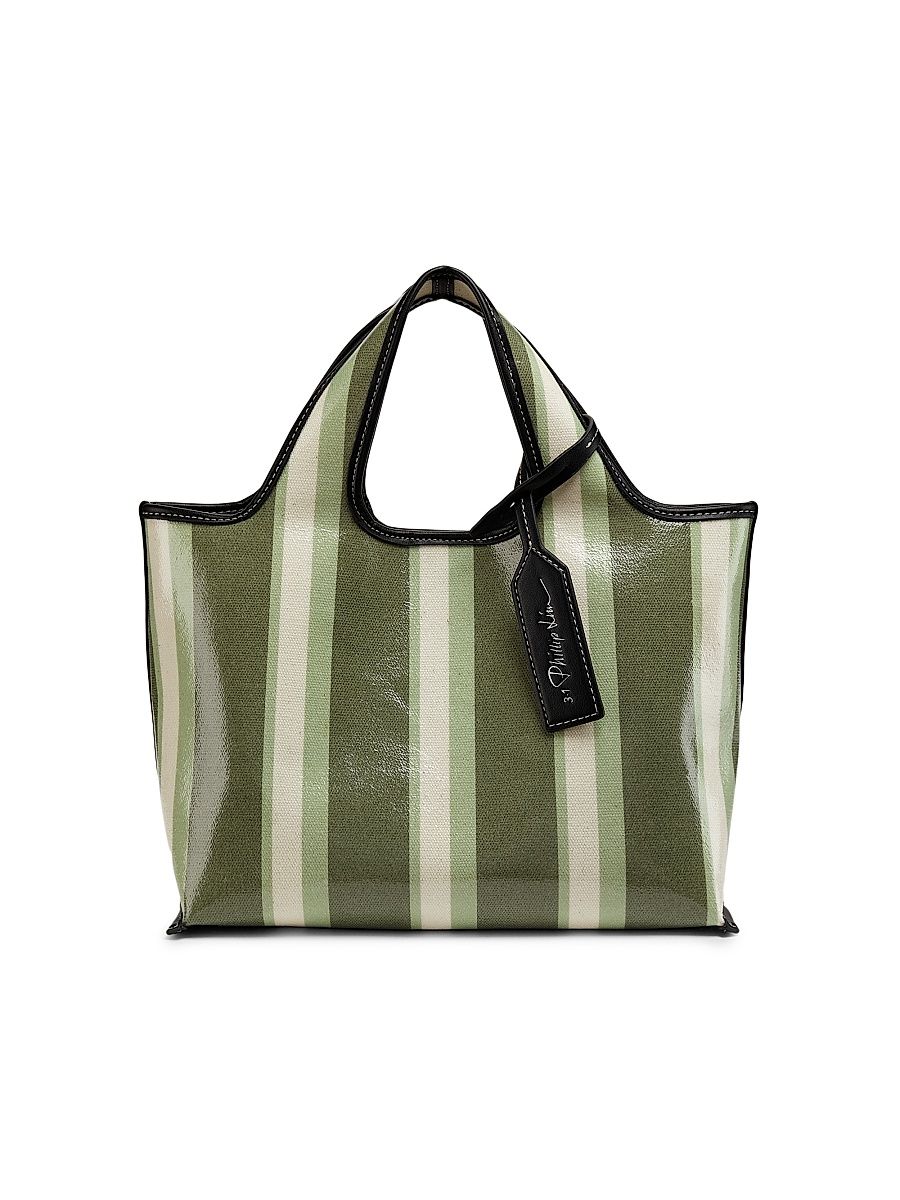 Women's Mini Dual Striped Tote Bag - Thyme Multi