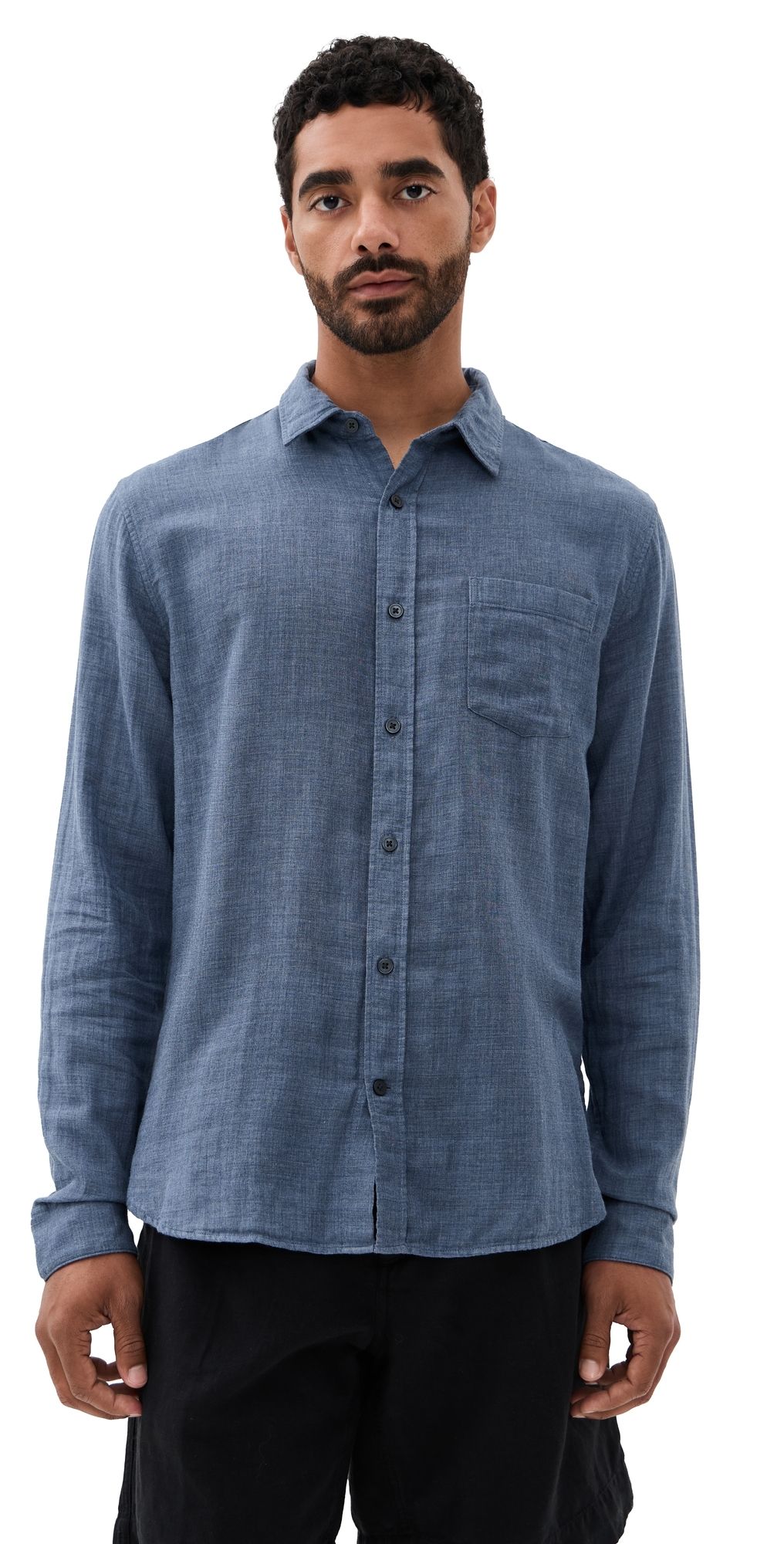 Vince Double Face Long Sleeve Shirt Chambray S