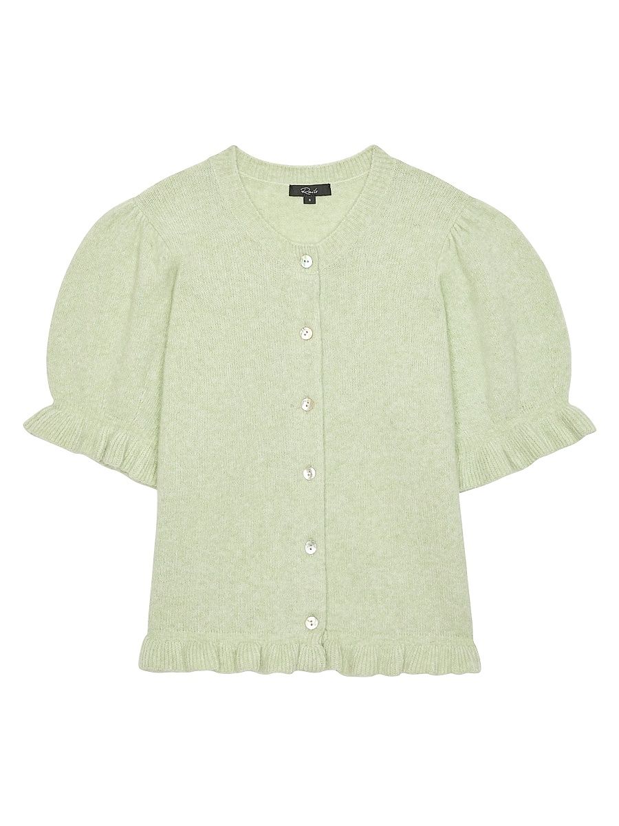 Women's Lora Ruffled Knit Crewneck Cardigan - Julep - Size XL