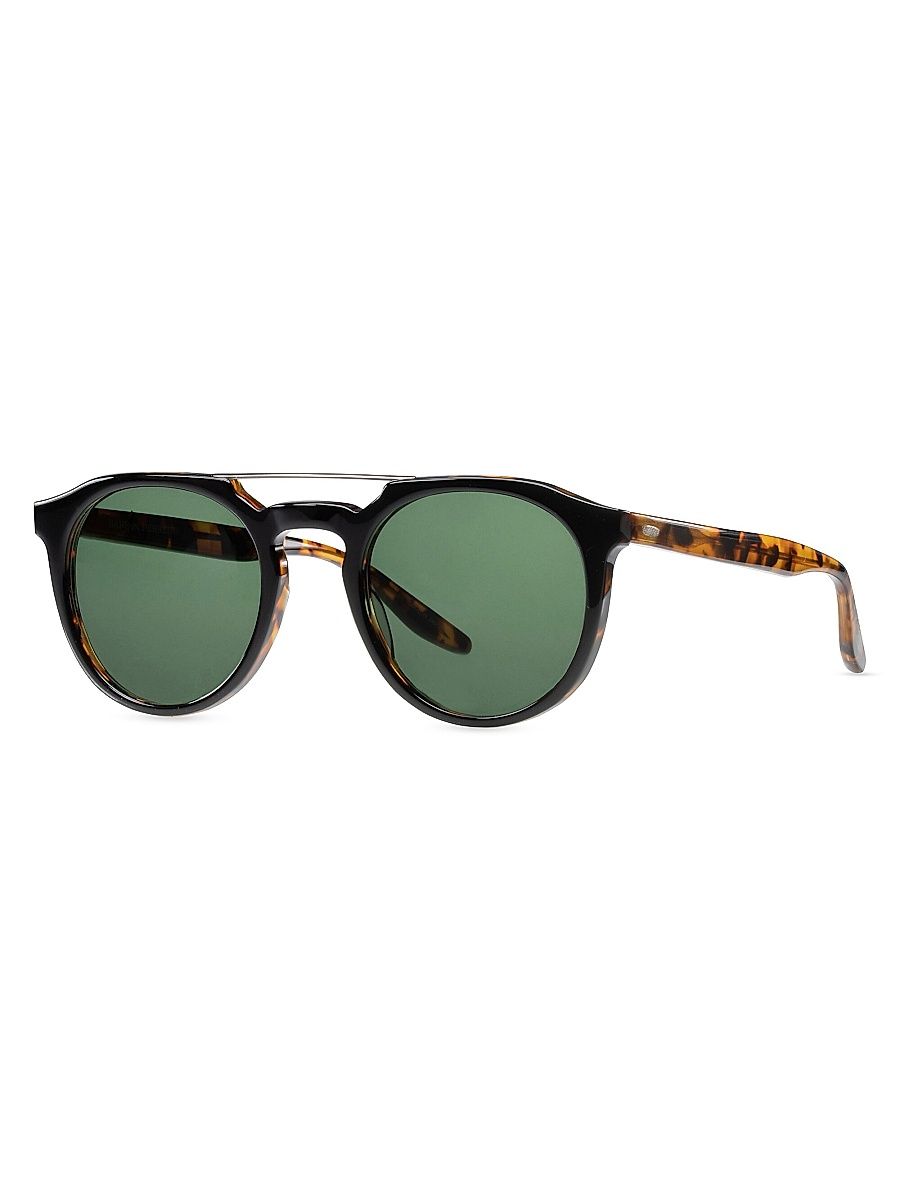 Men's Barton Perreira x 007 Legacy Collection 52MM Aviator Sunglasses - Black Amber Tortoise