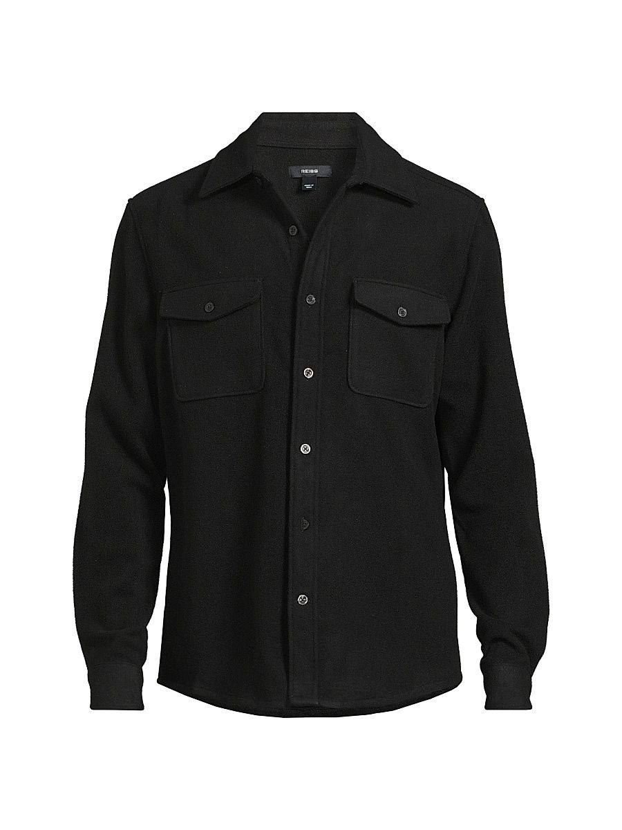 Men's Demari Button-Front Jacket - Black - Size Large