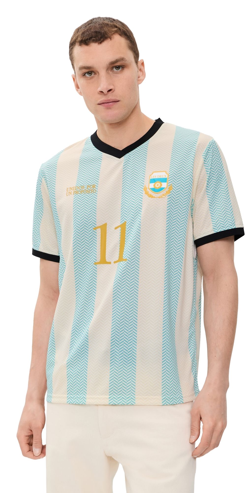 Les Deux Argentina Football Jersey Bachelor Button Blue XL