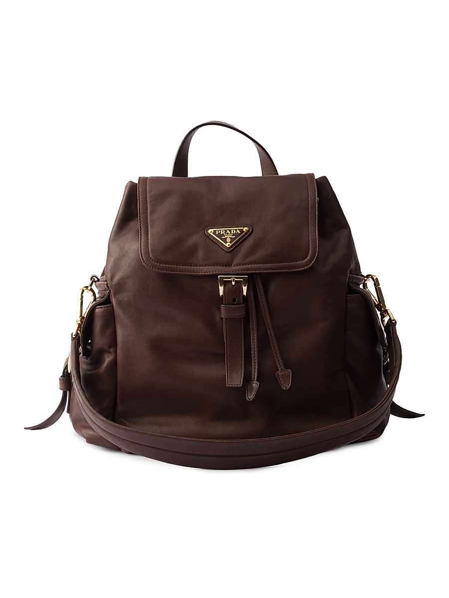Women's Explore Medium Nappa Leather Backpack - Brown