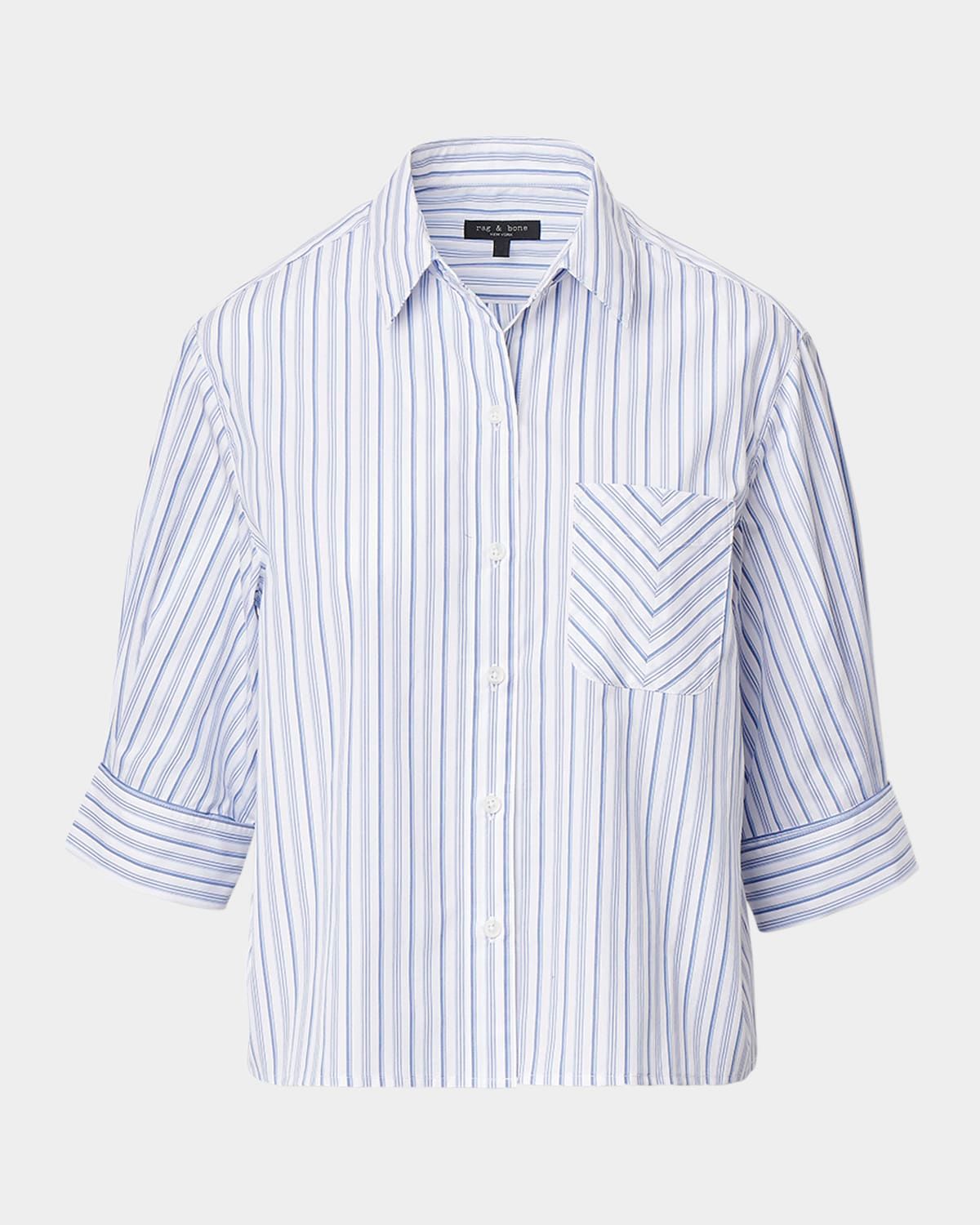 Lucia Striped Cotton Poplin Shirt