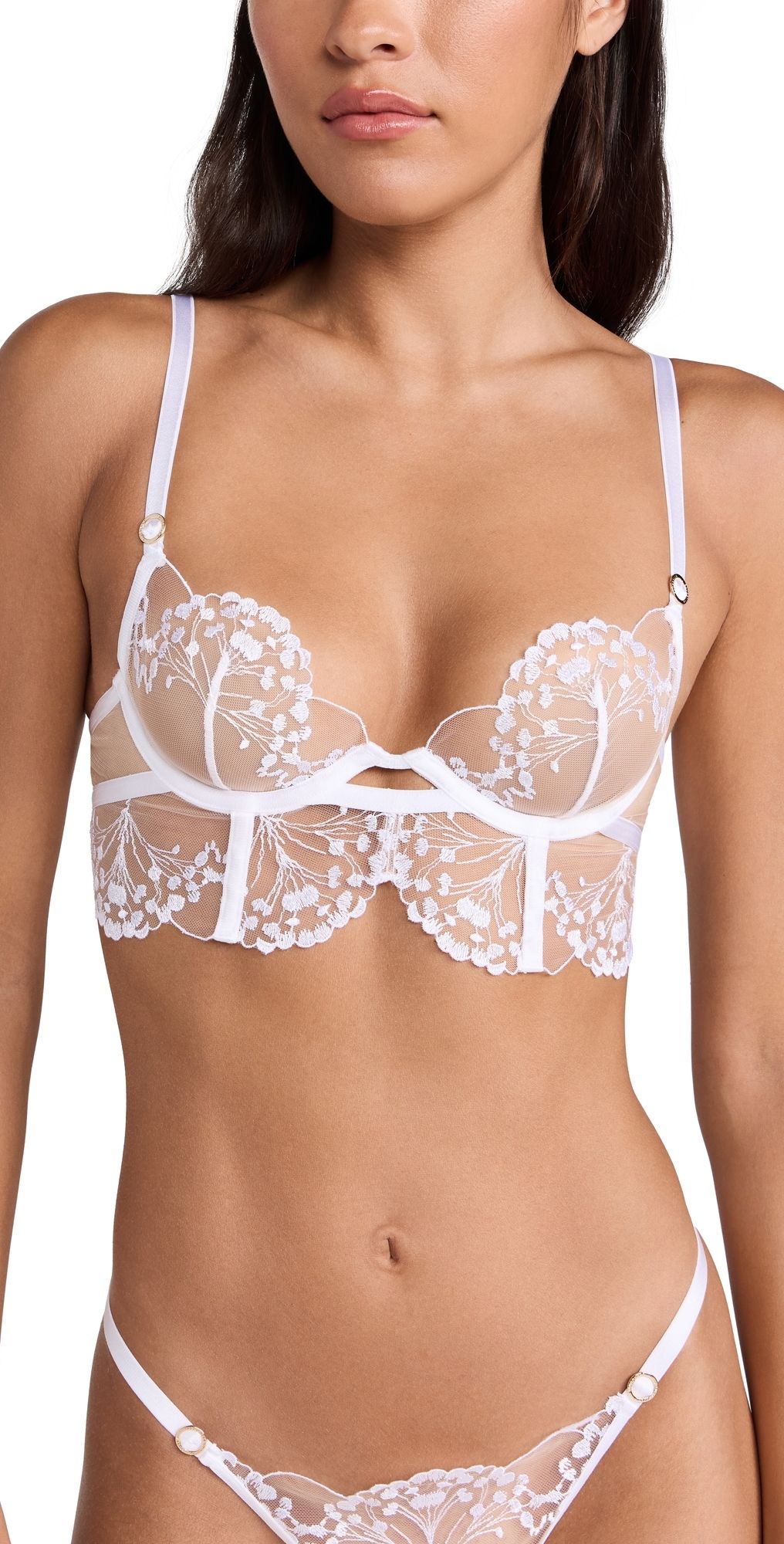 Bluebella Marisa Wired Bra White/Sheer 32D
