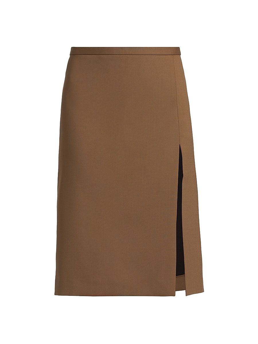Women's Tropical Wool-Blend Skirt - Beige - Size 10