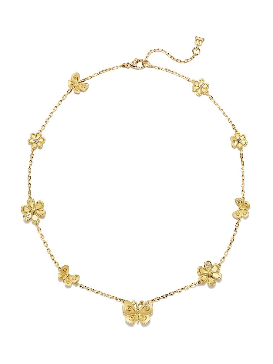 Women's Florence86 Golden Flower 18K Yellow Gold & 0.31 TCW Diamond Necklace - Yellow Gold