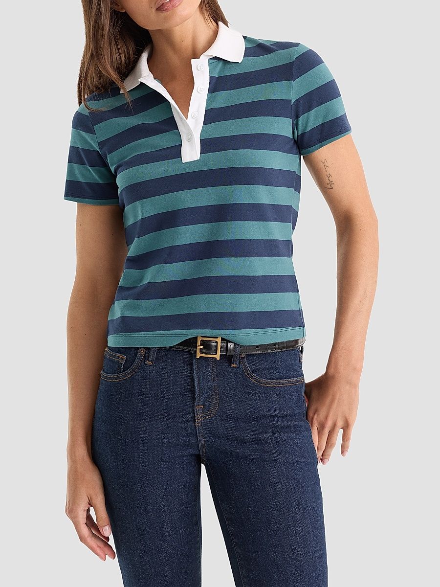 Women's The Easy Striped Polo - Summer Stripe - Size XS