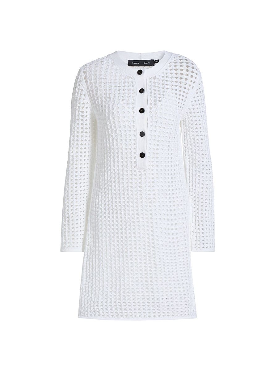 Women's Micah Open-Knit Crochet Minidress - Off White - Size XL