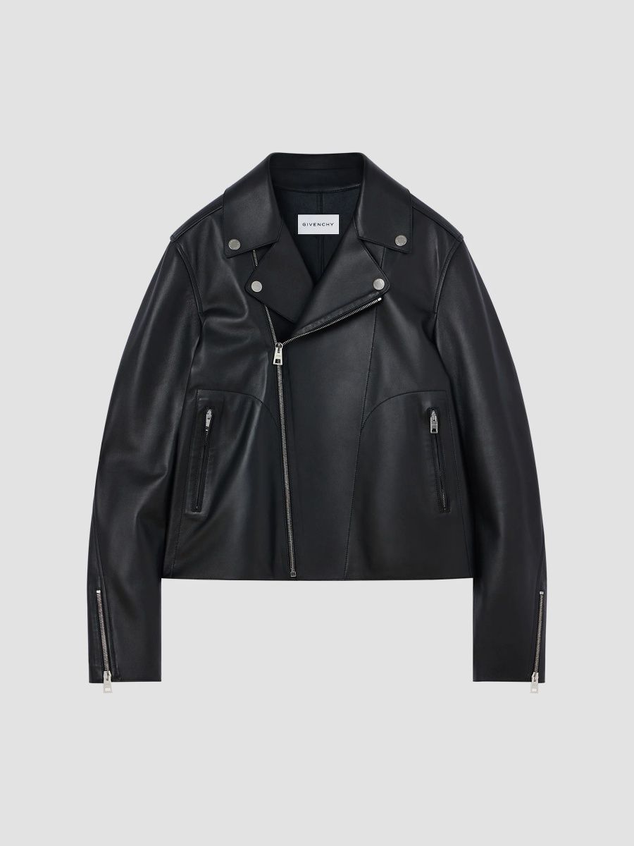 Givenchy Men's Couture Seam Zipped Blouson Jacket in Nappa Leather - Black - Size 46