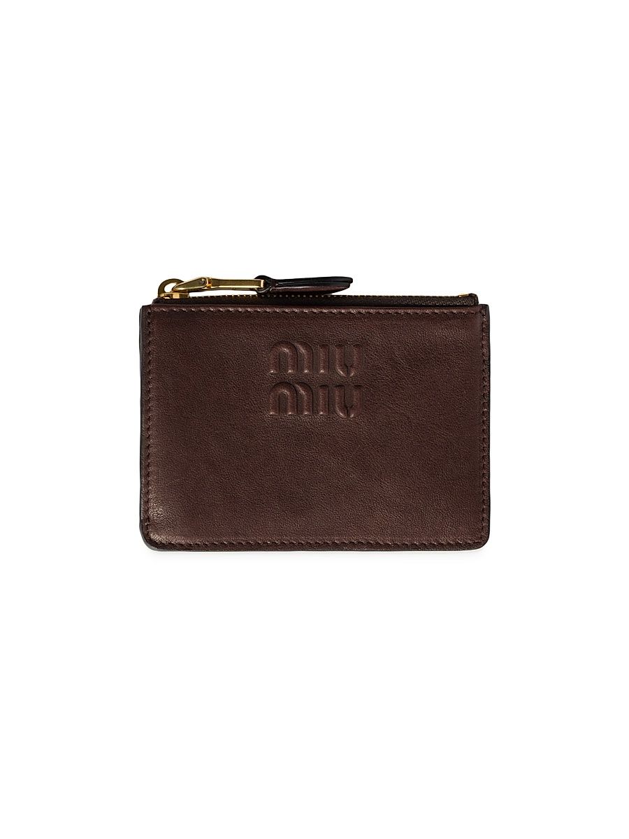 Women's Nappa Leather Card Holder - Brown