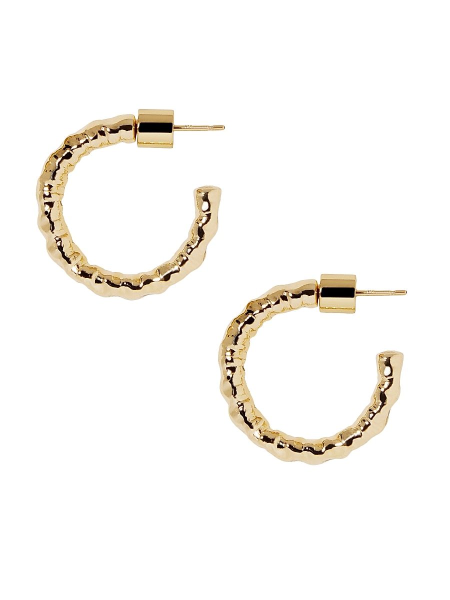 Women's Hailey 10K-Gold-Plated Hoop Earrings - Gold - Size Huggie