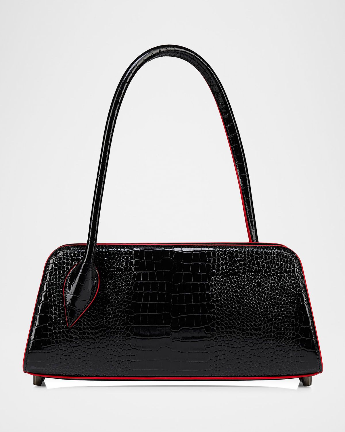 Eloise Croc-Embossed Leather Shoulder Bag