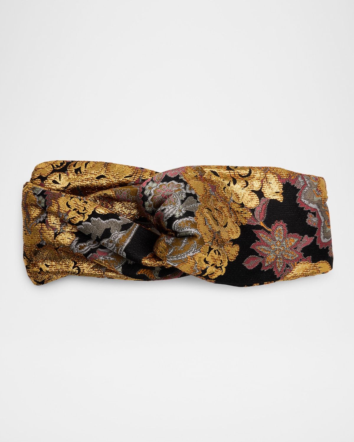 Twisted Floral Brocade Headband