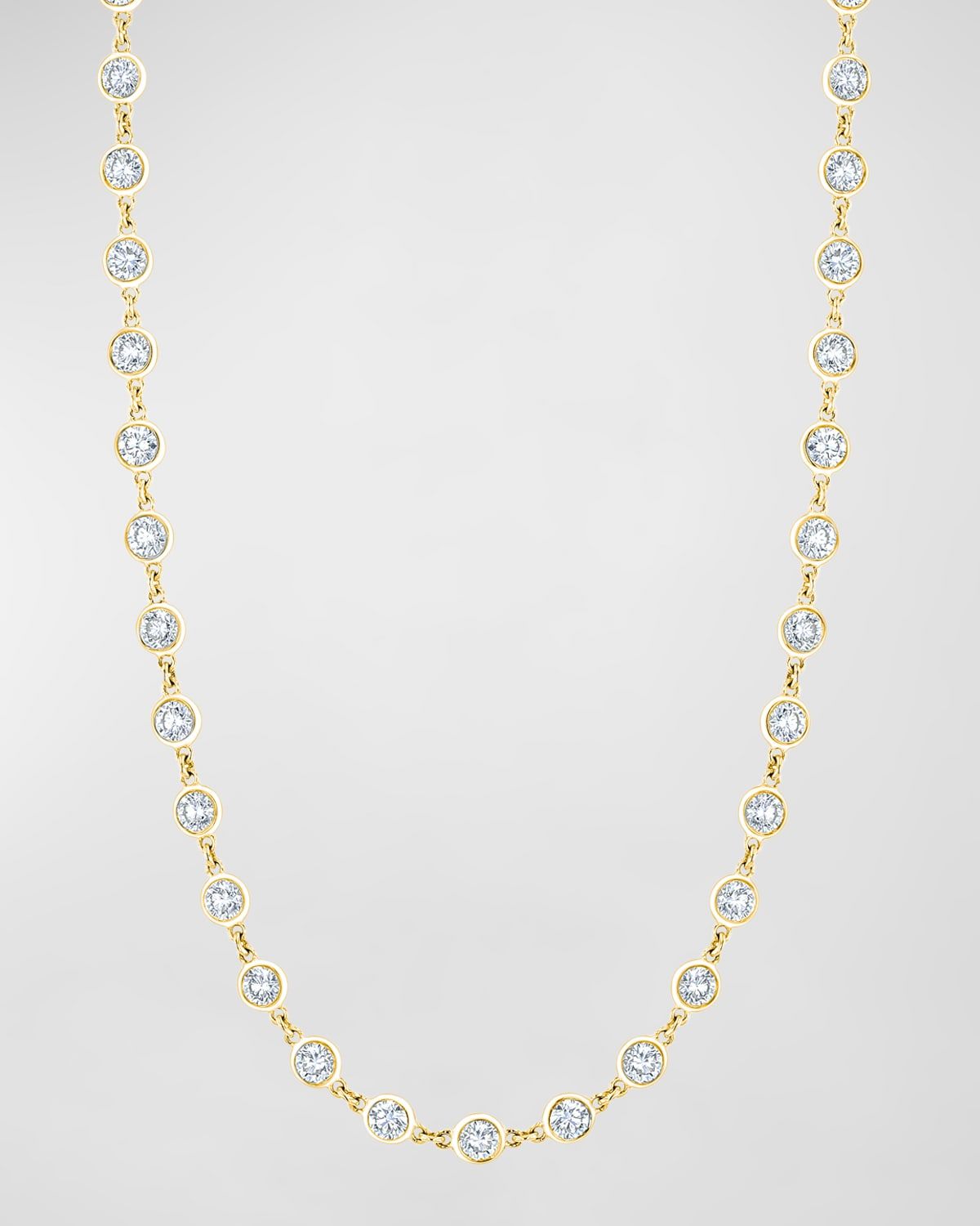 18K Gold Diamond by the Yard Chain Necklace,16", 5.55tcw