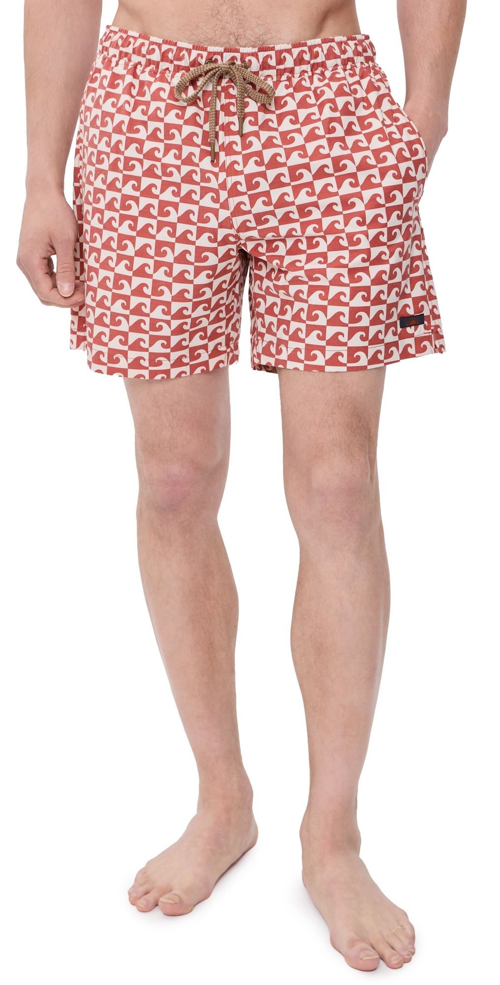 Faherty All Day Swim Trunks 6 Clay Wave Block S
