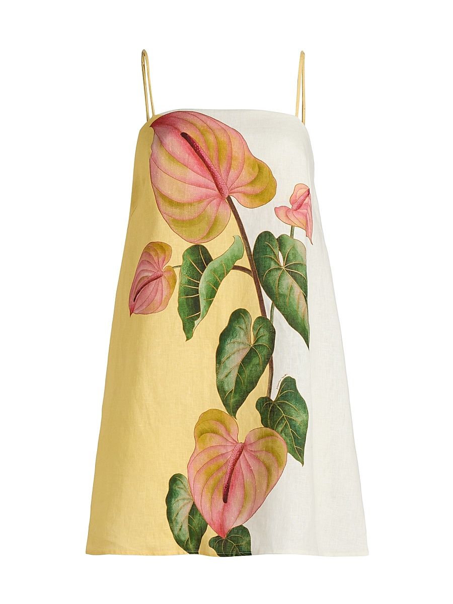 Women's Anturium Linen Shift Dress - Golden Yellow - Size XL