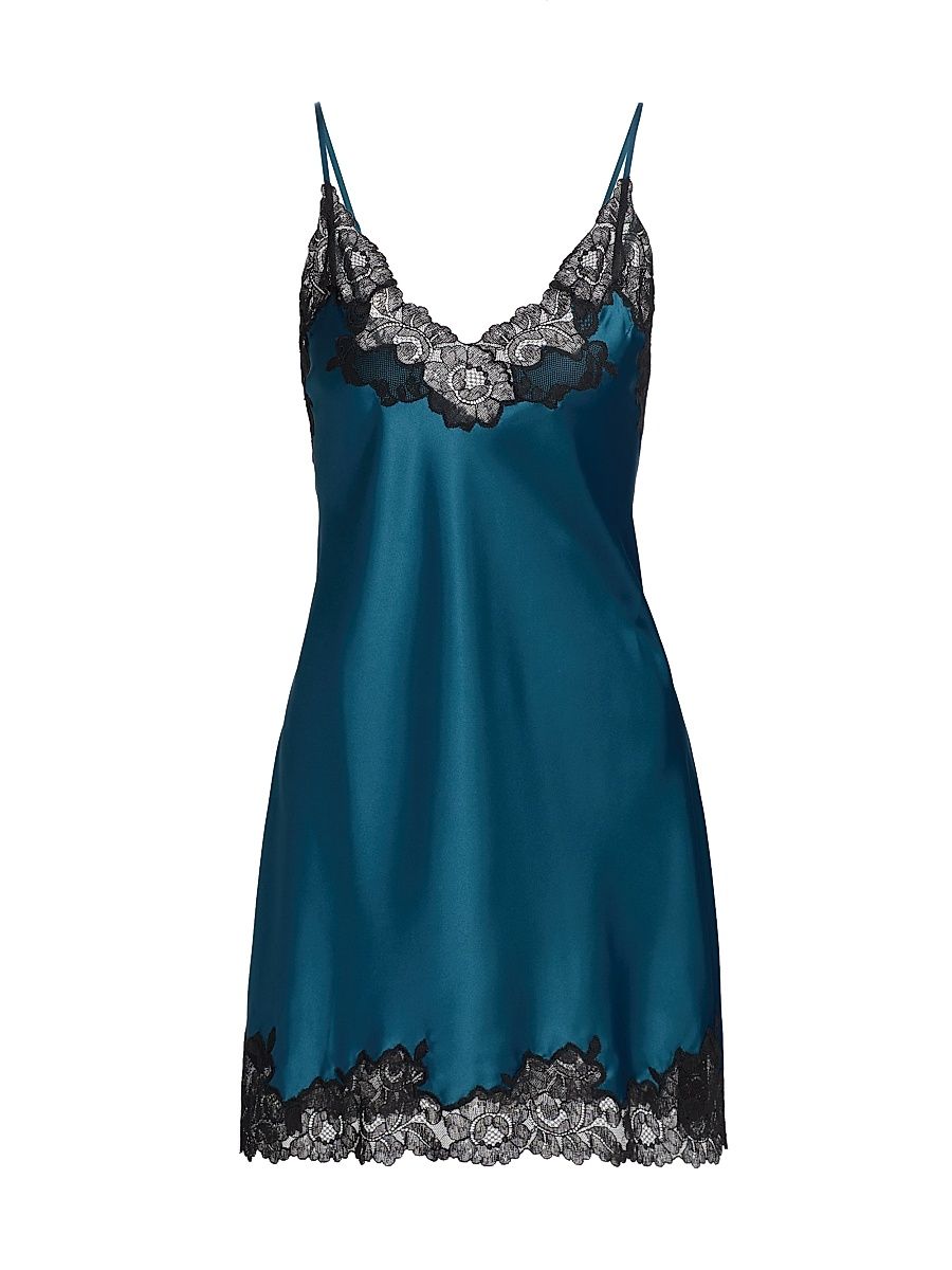 Women's Peony Glamour Slipdress - Midnight Teal - Size XL